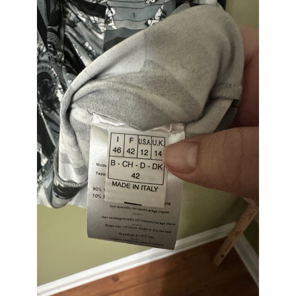 Vintage EMILIO PUCCI Black Grey Long Sleeves Top Blouse Shirt Size 12 US - Picture 7 of 13